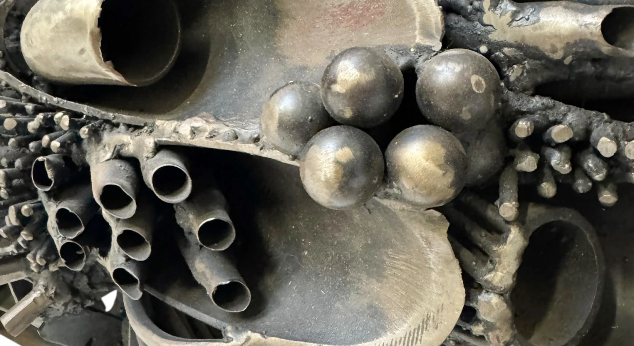 Brutalist Patinated Metal Abstract Sculpture by Frans de Boer Lichtveld, 1964